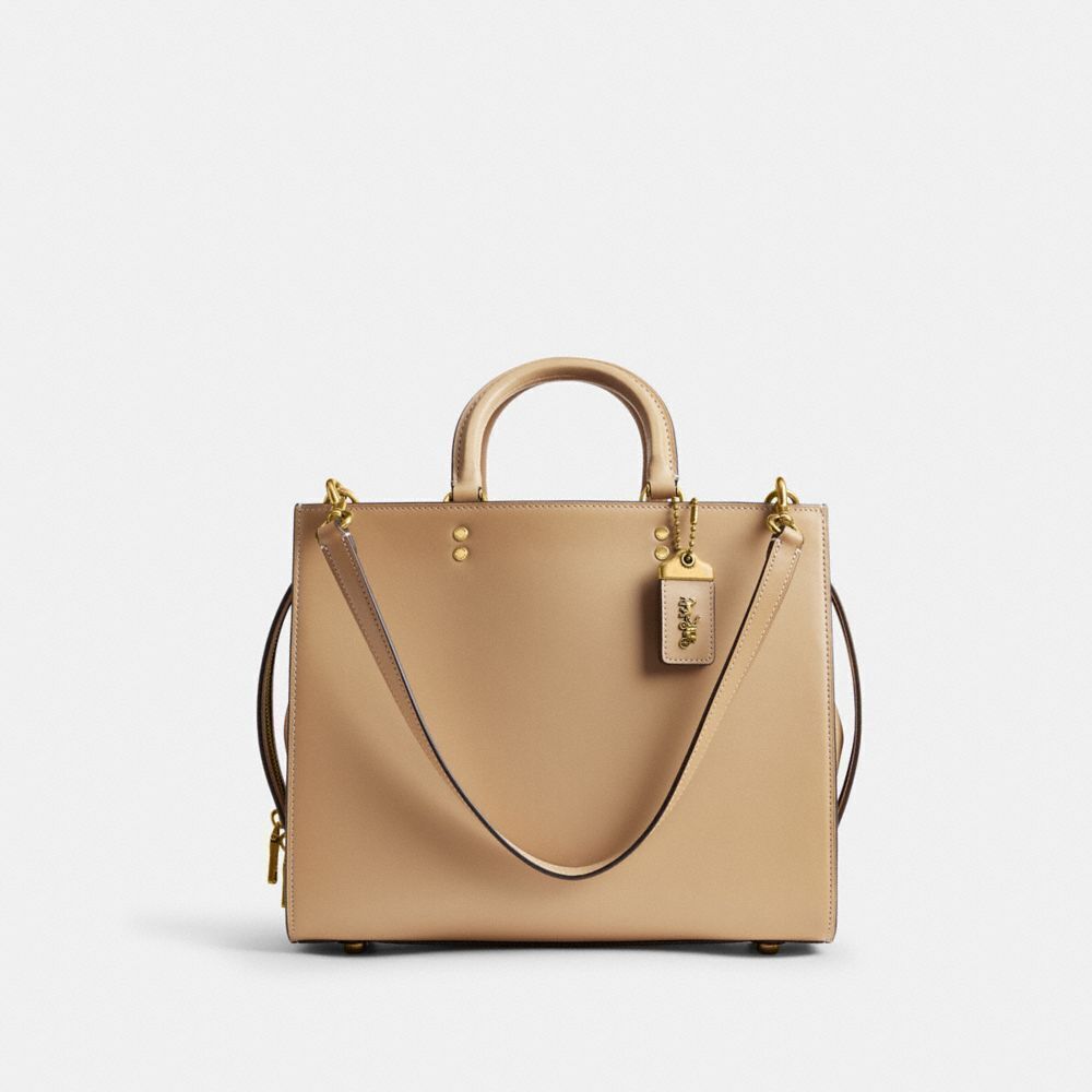 Coach Taupe Leather Top-Handle Crossbody Satchel
